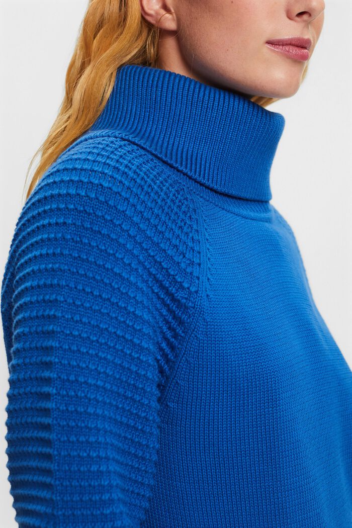 Pullover dolcevita in cotone, BRIGHT BLUE, detail image number 2