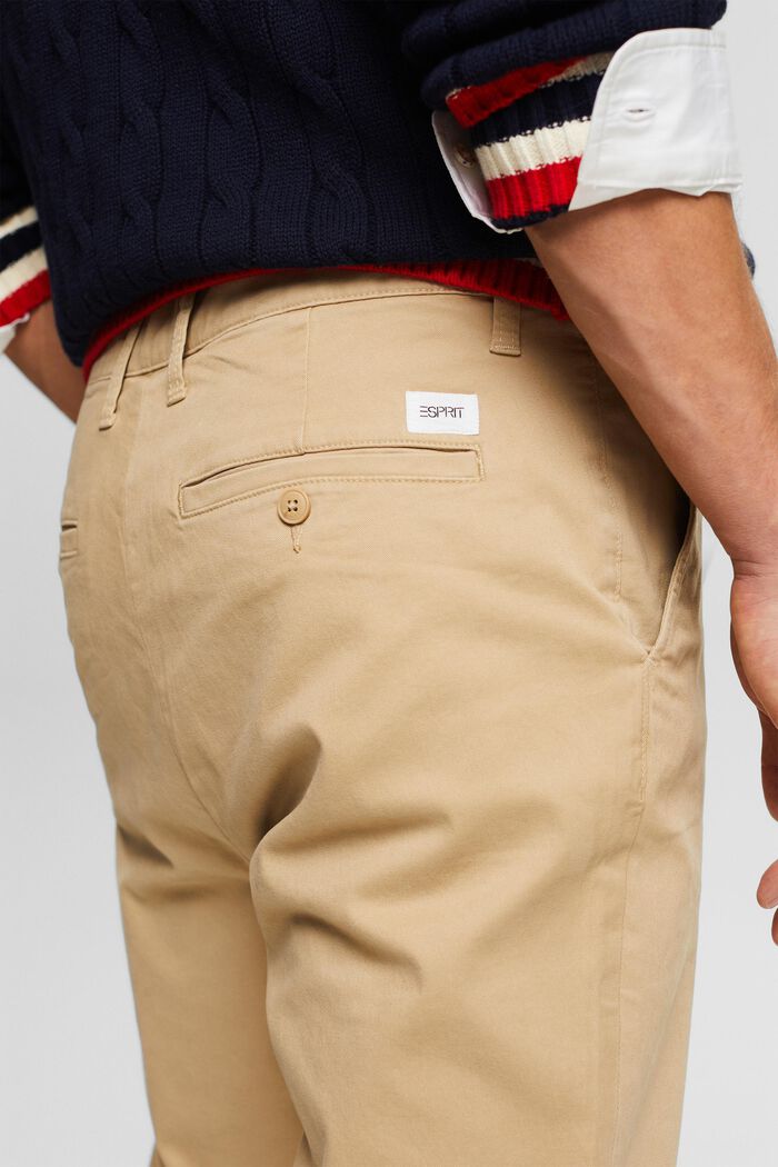 Pantaloni chino con gamba slim, BEIGE, detail image number 3