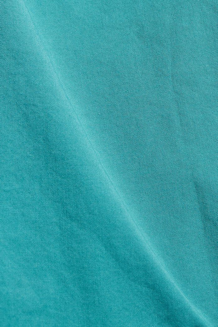 Con cintura: bermuda in cotone stretch, TEAL GREEN, detail image number 4