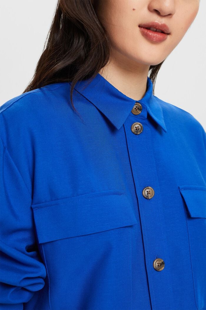 Camicia button-up oversize, BRIGHT BLUE, detail image number 3