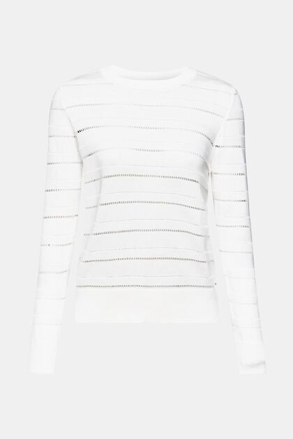 Pullover pointelle, OFF WHITE, overview