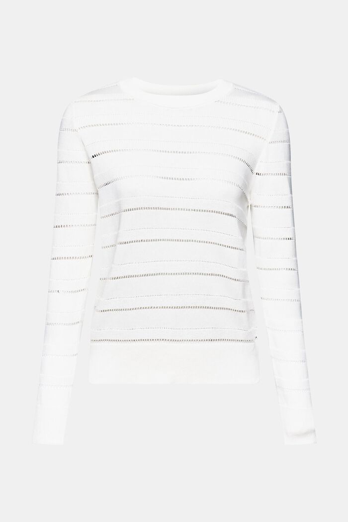 Pullover pointelle, OFF WHITE, detail image number 6