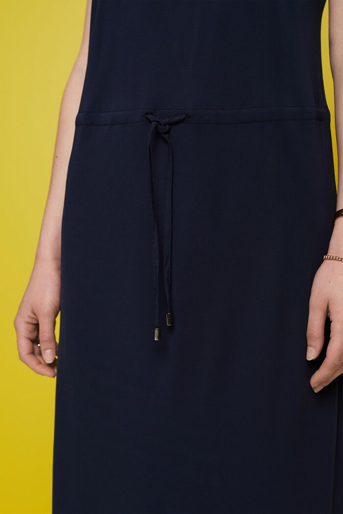 Abito midi in crêpe con coulisse, NAVY, detail image number 2