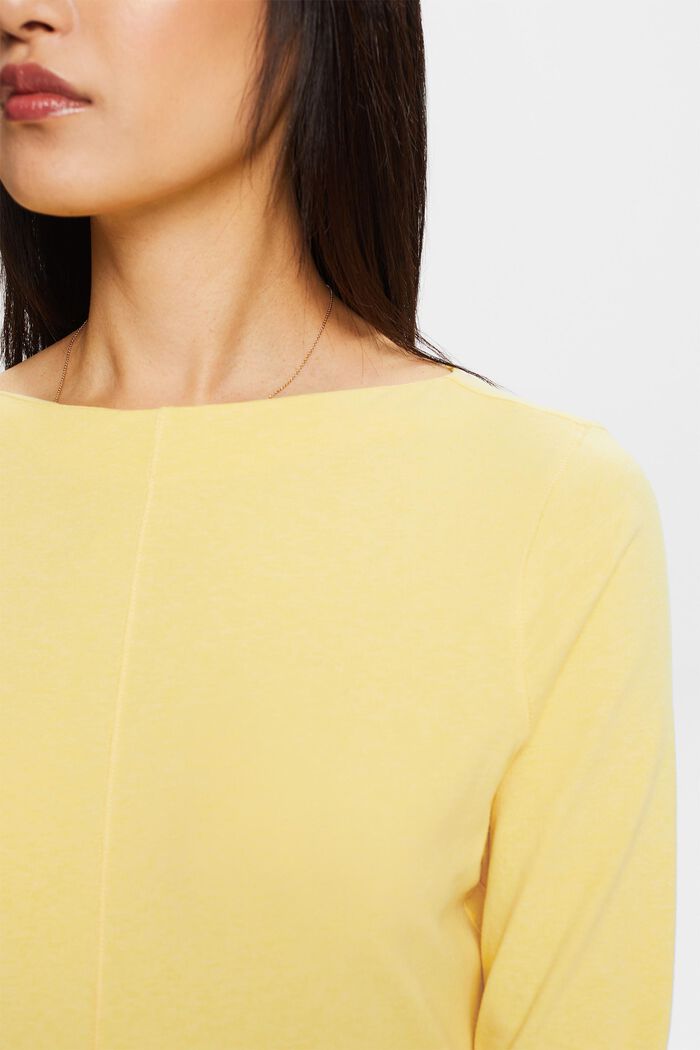 Maglia a manica lunga in cotone, YELLOW, detail image number 2