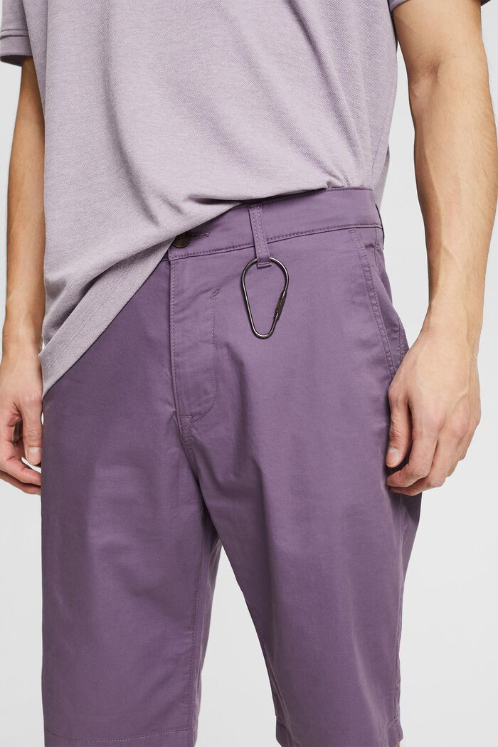 Pantaloni corti in cotone biologico, DARK MAUVE, detail image number 0