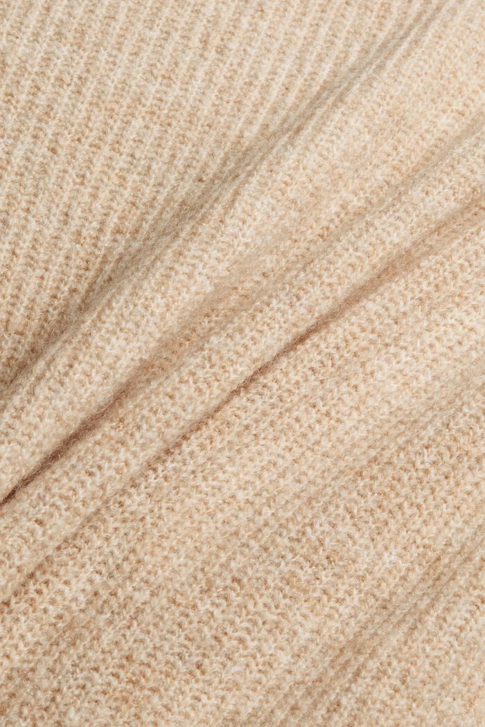 Con lana: pullover con collo a lupetto, SAND, detail image number 4