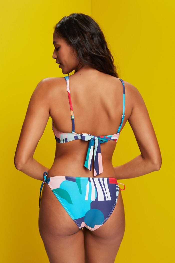 Top da bikini imbottito in stile croptop con stampa, INK, detail image number 2