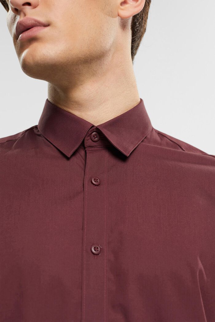 Camicia in cotone sostenibile, BORDEAUX RED, detail image number 0