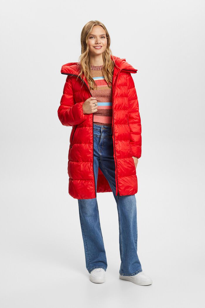 Riciclato: cappotto in piumino con cappuccio, RED, detail image number 1