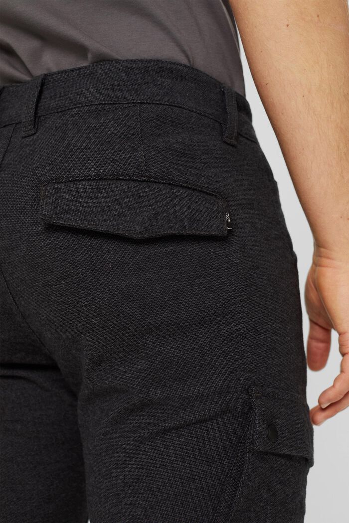 Pantaloni cargo con stretch in cotone biologico, DARK GREY, detail image number 5