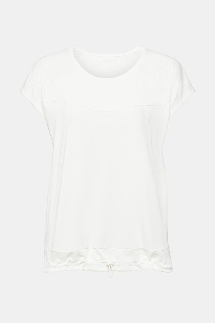 Riciclata: t-shirt active con coulisse e E-DRY, OFF WHITE, overview