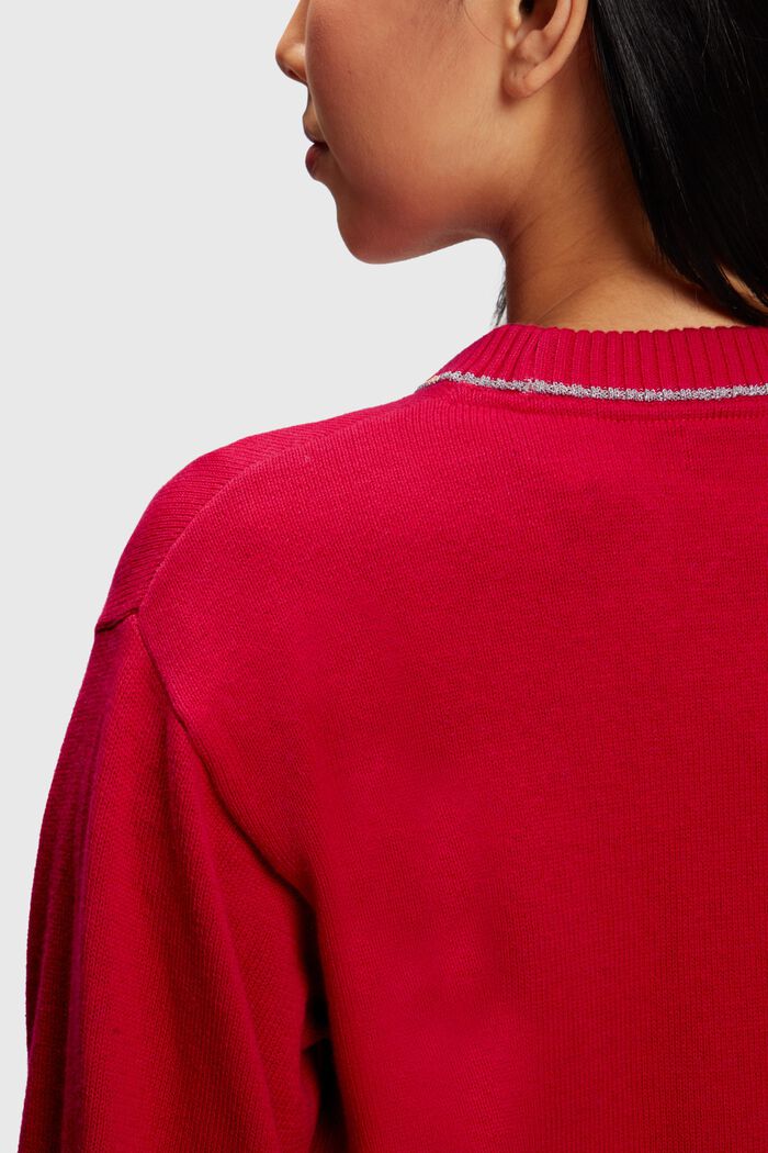 Pullover con maniche a sbuffo, con cashmere, RED, detail image number 3