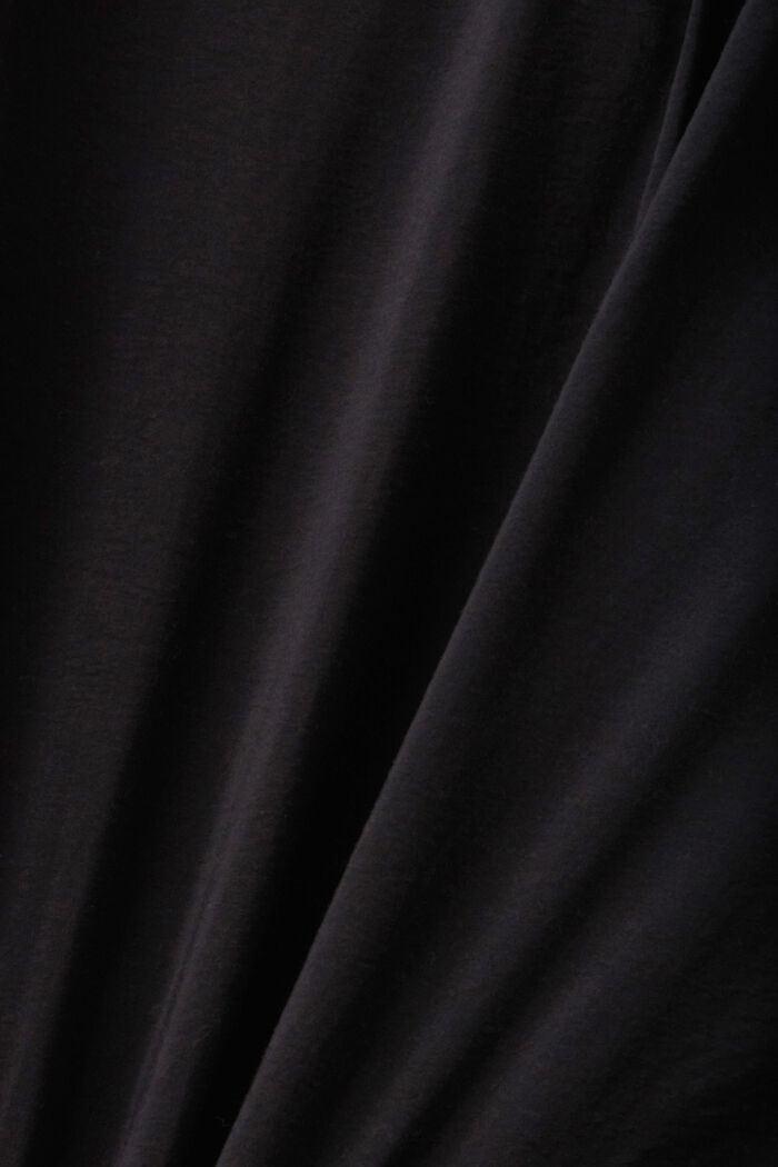 Blusa arricciata con cravattino decorativo, BLACK, detail image number 4