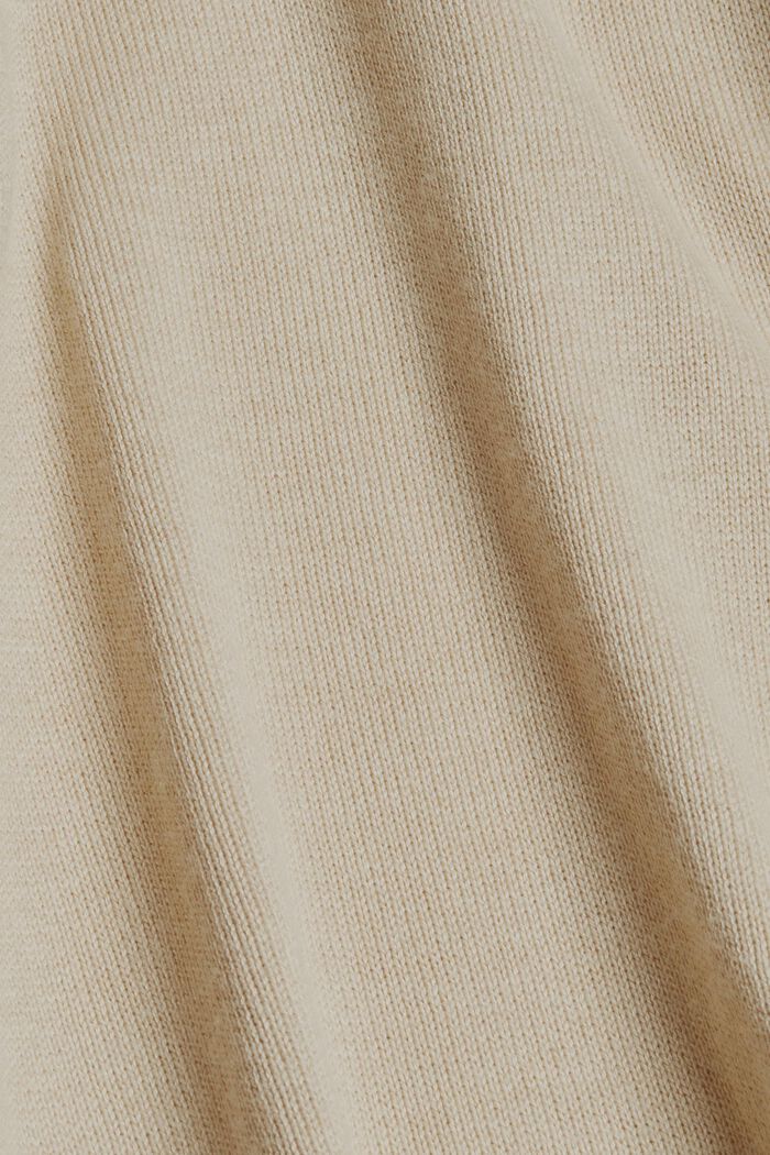 Cardigan lungo con cappuccio in misto cotone biologico, BEIGE, detail image number 4