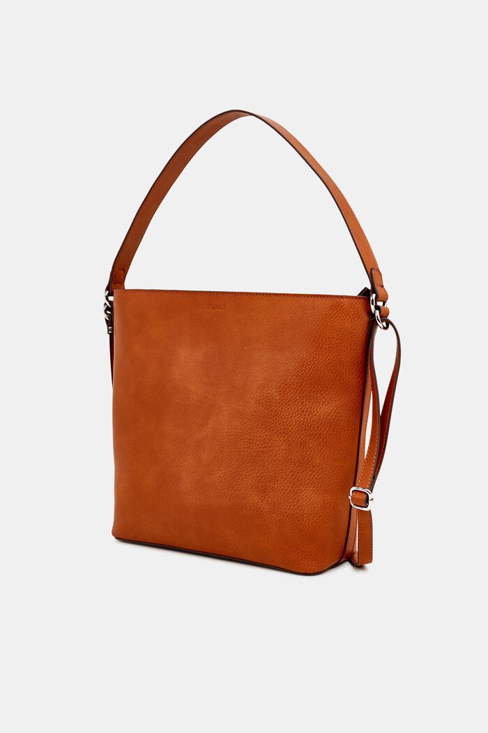 Vegan: borsa a sacchetto in similpelle, RUST BROWN, detail image number 1