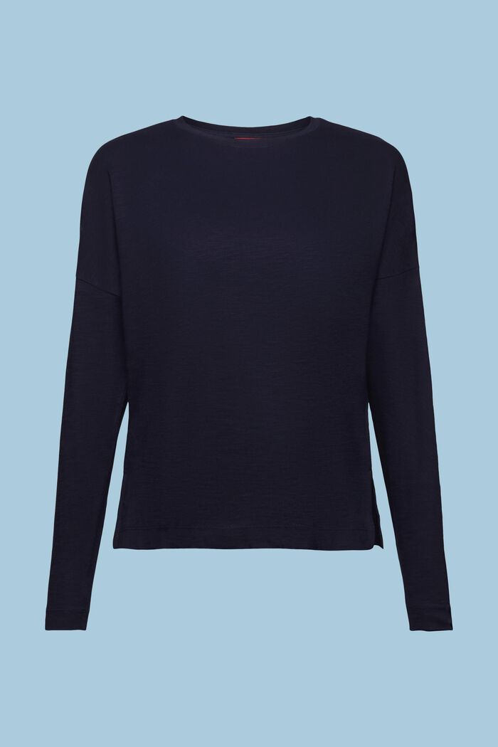 Maglia basic a maniche lunghe in jersey, NAVY, detail image number 6