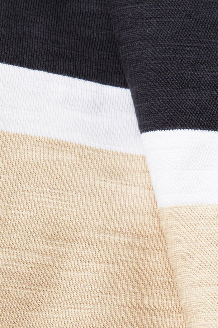 T-shirt in jersey a righe, 100% cotone, BLACK, detail image number 5