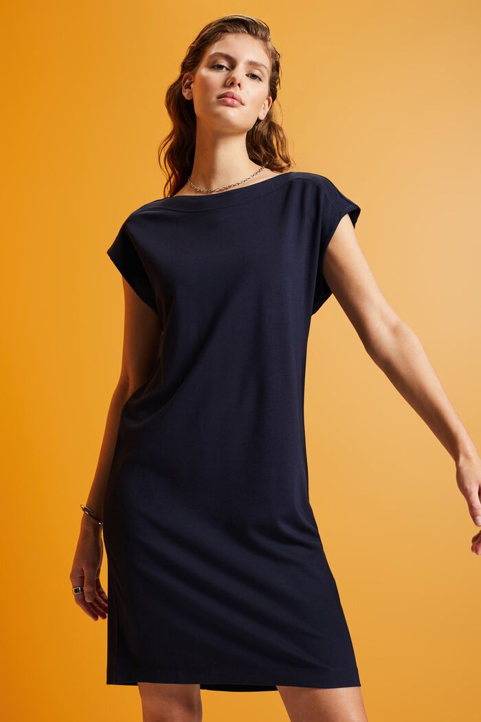 Abito mini in jersey, NAVY, detail image number 0
