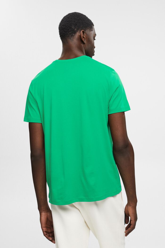 T-shirt slim fit in cotone Pima, GREEN, detail image number 3