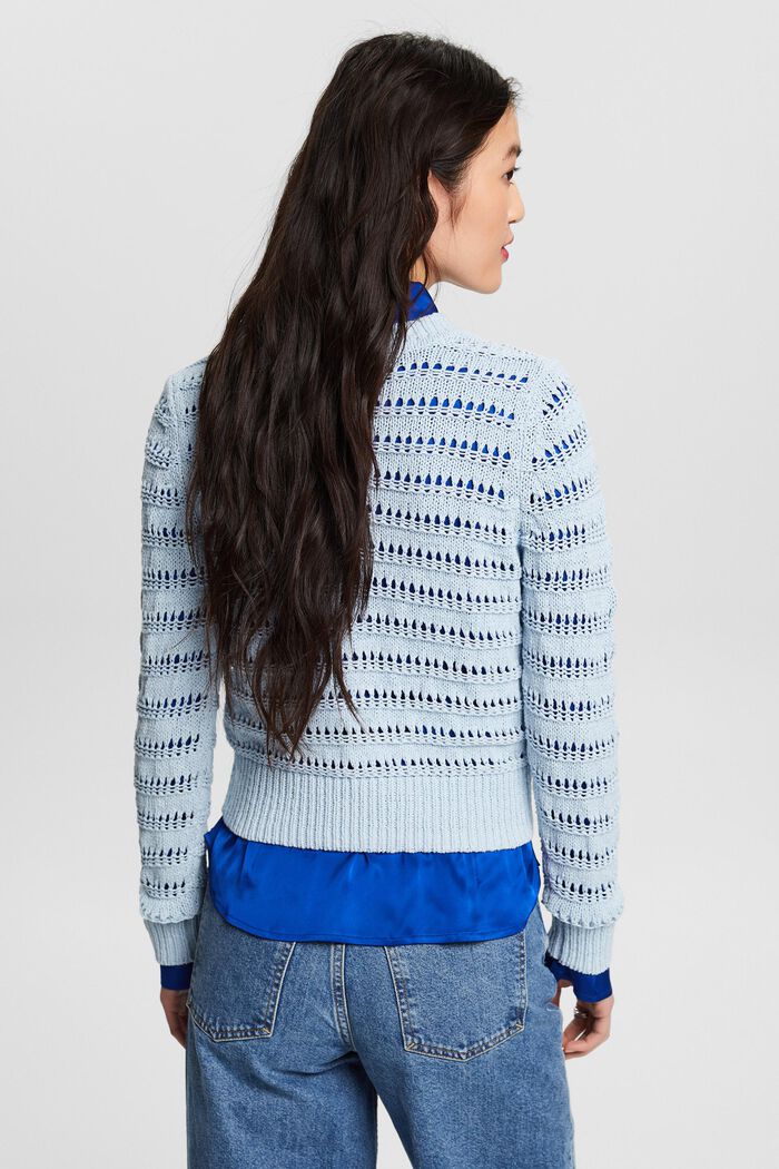 Pullover in maglia traforata, LIGHT BLUE, detail image number 2