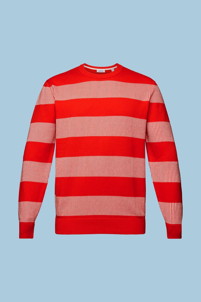 Pullover a righe in maglia a coste, RED, detail image number 6