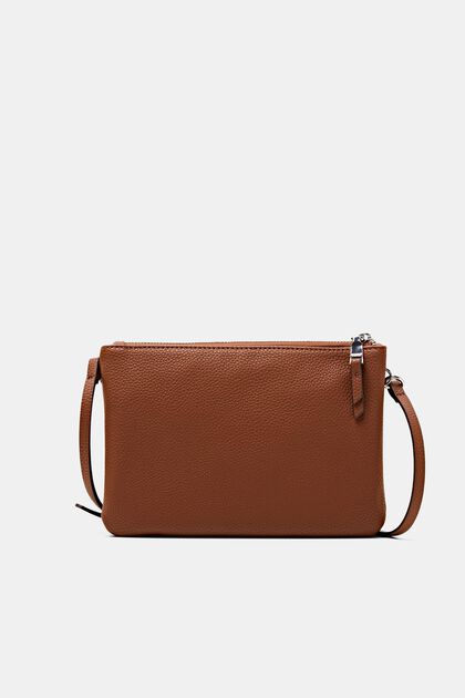 Borsa a tracolla in similpelle, RUST BROWN, overview
