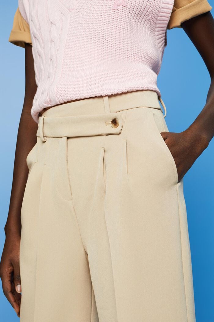 Pantaloni culotte in misto viscosa, SAND, detail image number 2