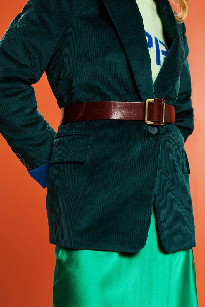 Blazer oversize in velluto, EMERALD GREEN, detail image number 3