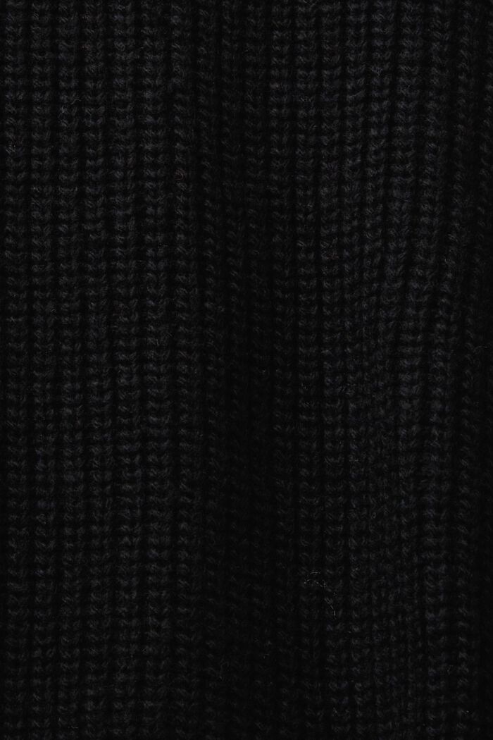 Cardigan in maglia intrecciata, misto lana, BLACK, detail image number 5