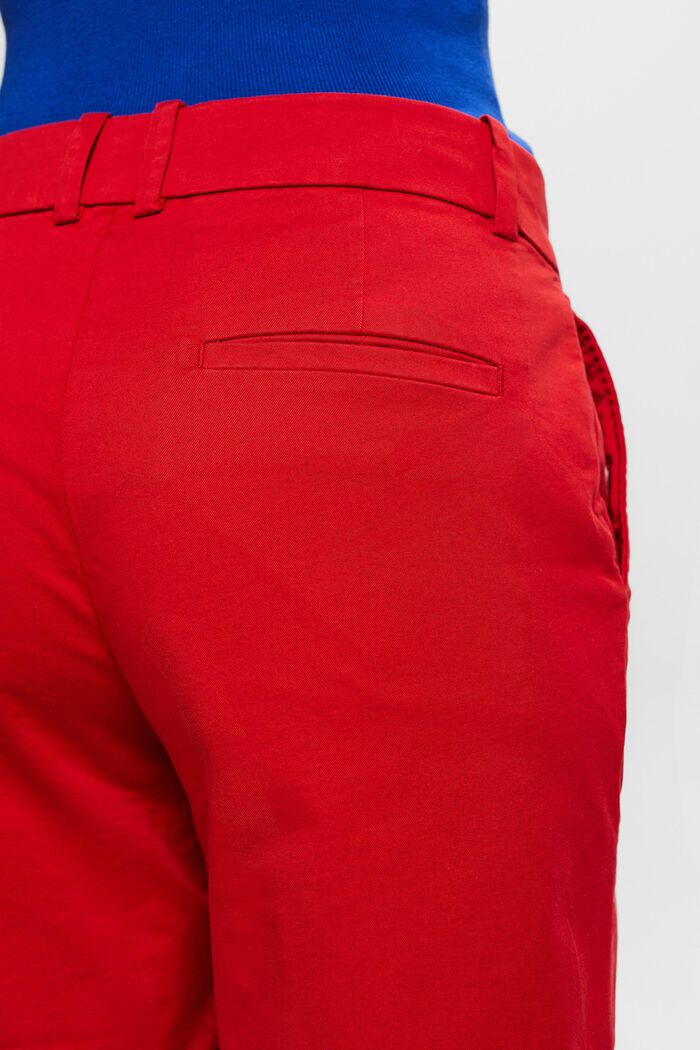 Pantaloncini in twill con risvolto, DARK RED, detail image number 3
