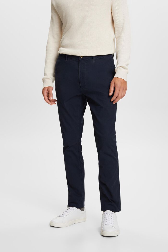Pantaloni chino, cotone con stretch, NAVY, detail image number 0