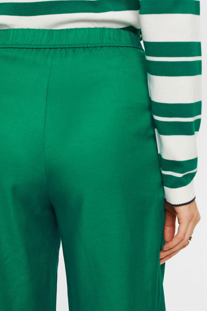 Pantaloni intessuti a gamba larga con cintura, DARK GREEN, detail image number 4