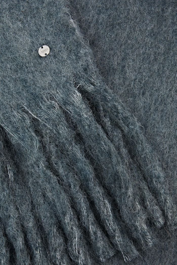 Sciarpa a maglia sfrangiata, PETROL BLUE, detail image number 1