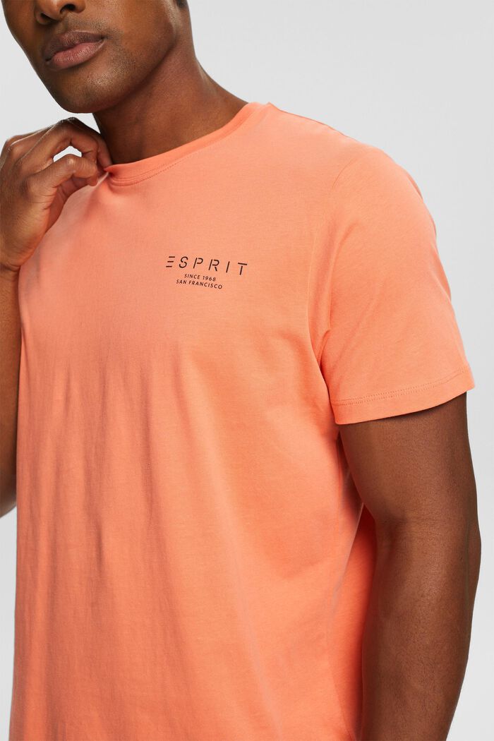 T-shirt in jersey con stampa del logo, CORAL, detail image number 0