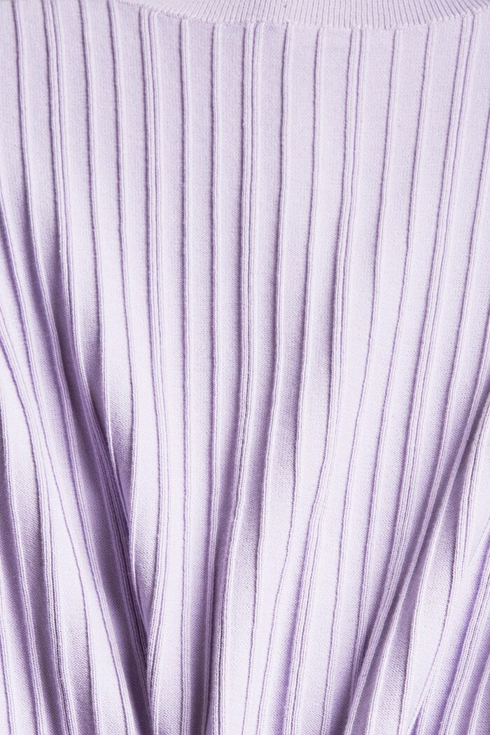 T-shirt con struttura a coste, LILAC, detail image number 1