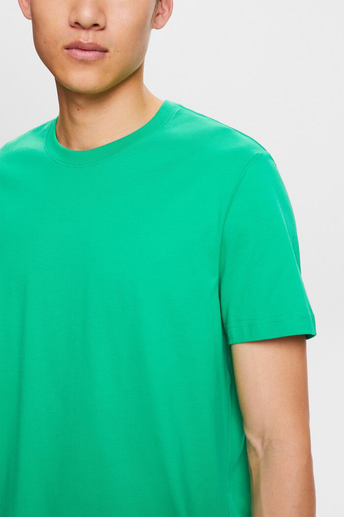 T-shirt girocollo in jersey di cotone Pima, GREEN, detail image number 2