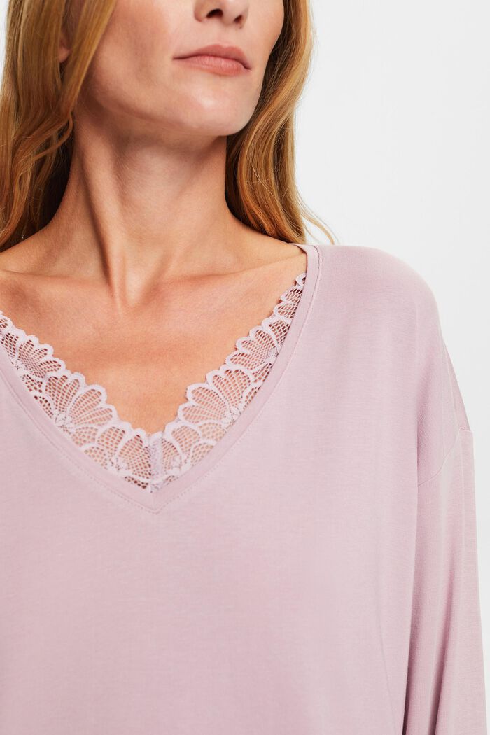 Pigiama con pizzo in jersey, LIGHT PINK, detail image number 2