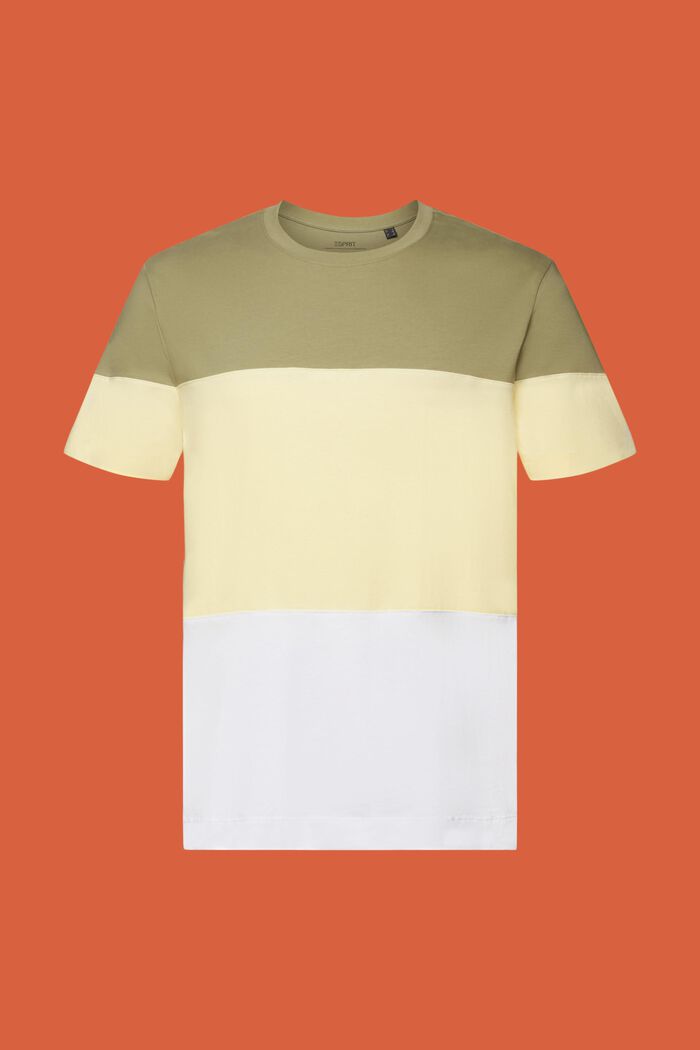 T-shirt a blocchi di colore, 100% cotone, LIGHT KHAKI, detail image number 5