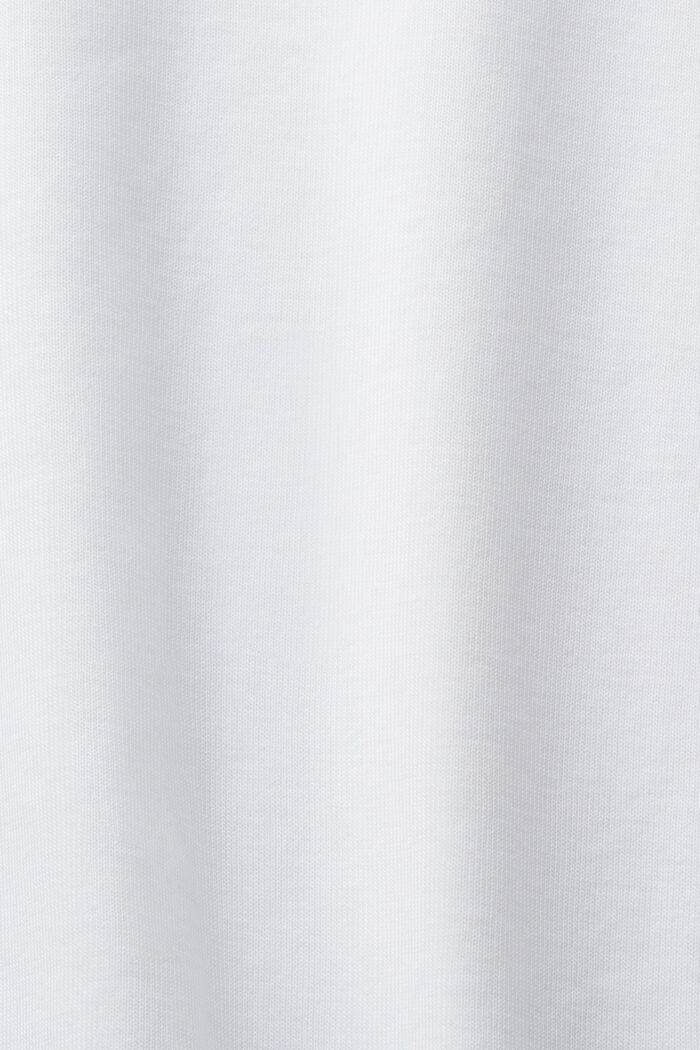 Top a maniche lunghe in jersey di cotone, WHITE, detail image number 5