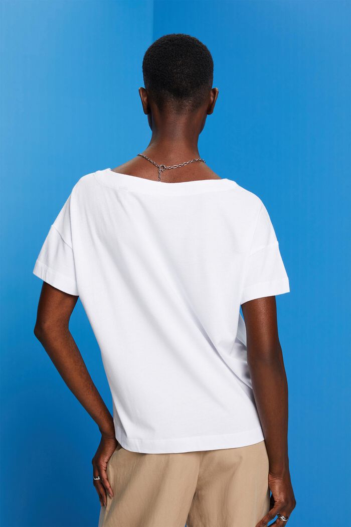 T-shirt ricamata, TENCEL™, WHITE, detail image number 3