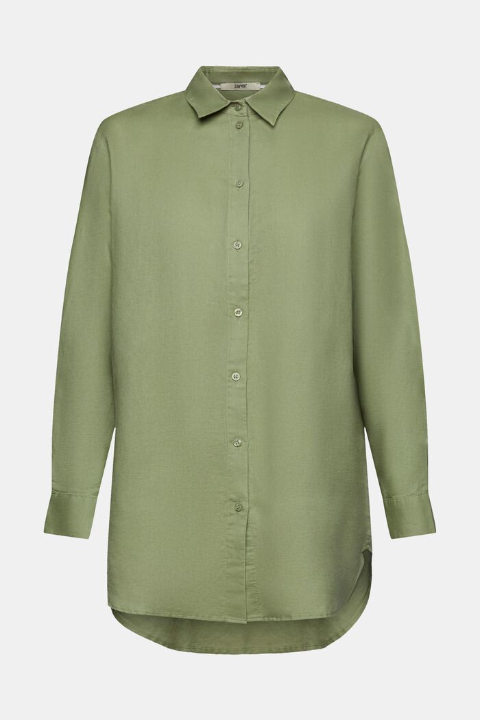 Camicia in lino e cotone, LIGHT KHAKI, detail image number 6
