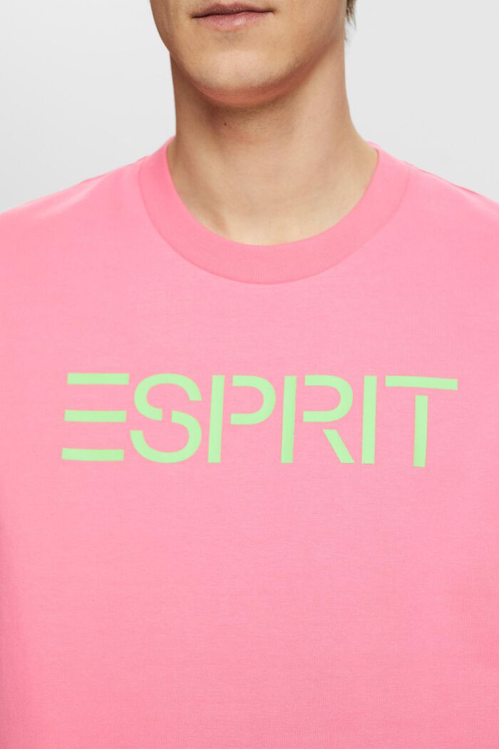 T-shirt unisex in jersey di cotone con logo, PINK FUCHSIA, detail image number 2
