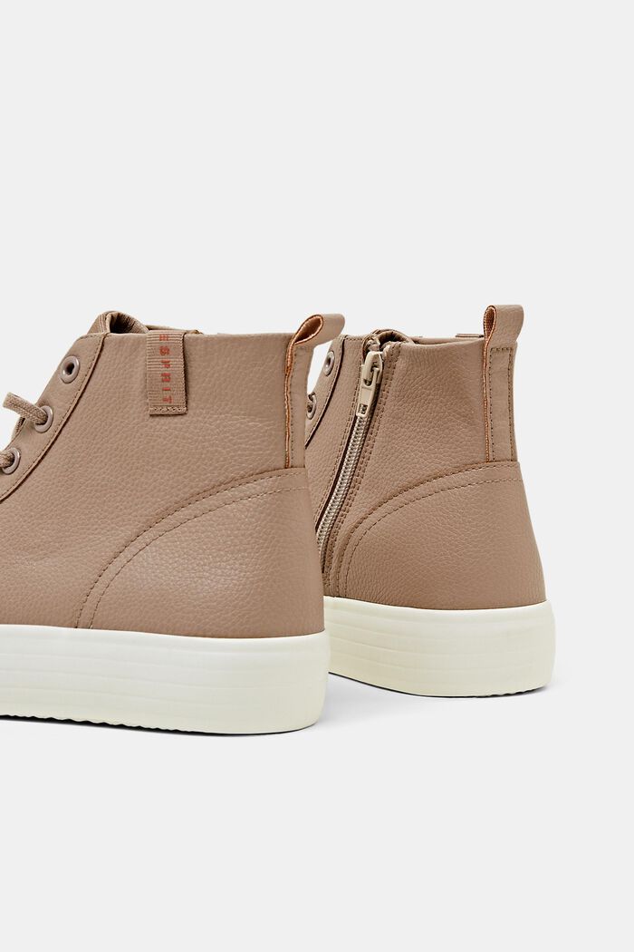 Sneakers con plateau in similpelle, TAUPE, detail image number 4
