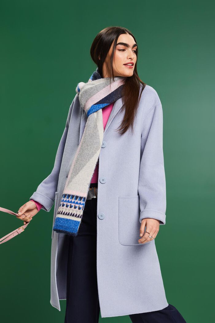 Cappotto in misto lana, LIGHT BLUE LAVENDER, detail image number 0
