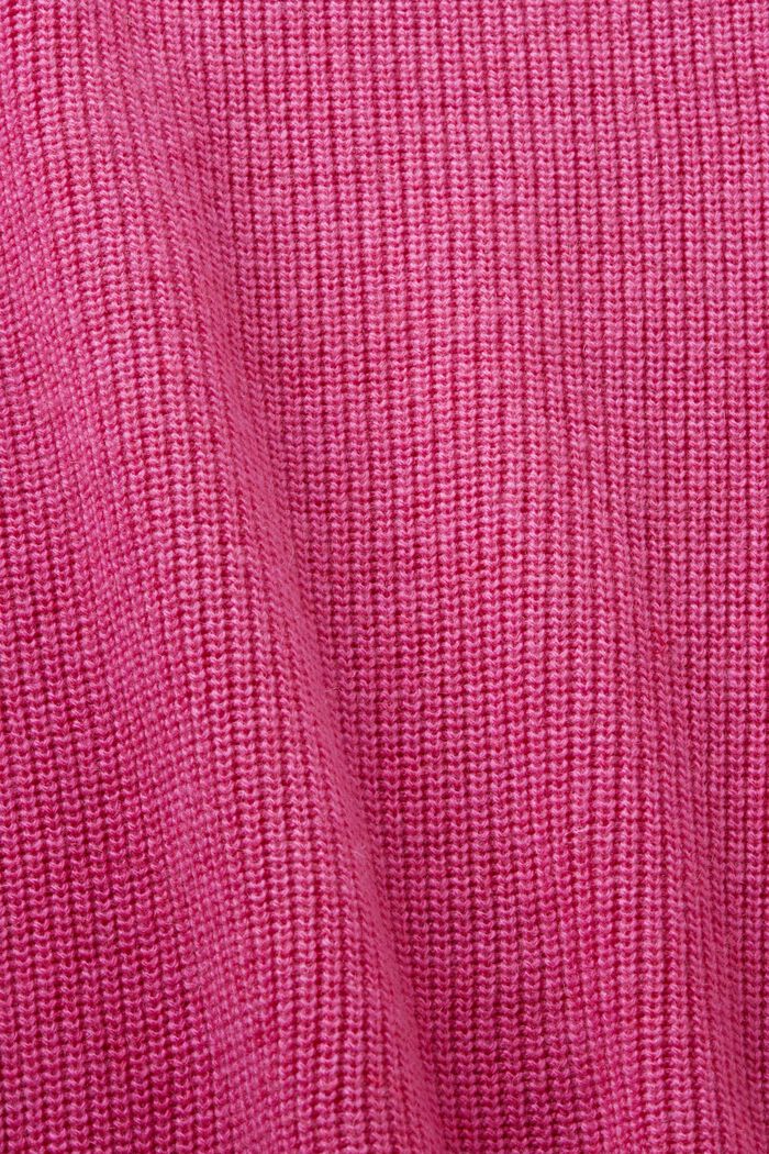 Gilet in maglia a coste in misto lana, PINK FUCHSIA, detail image number 5