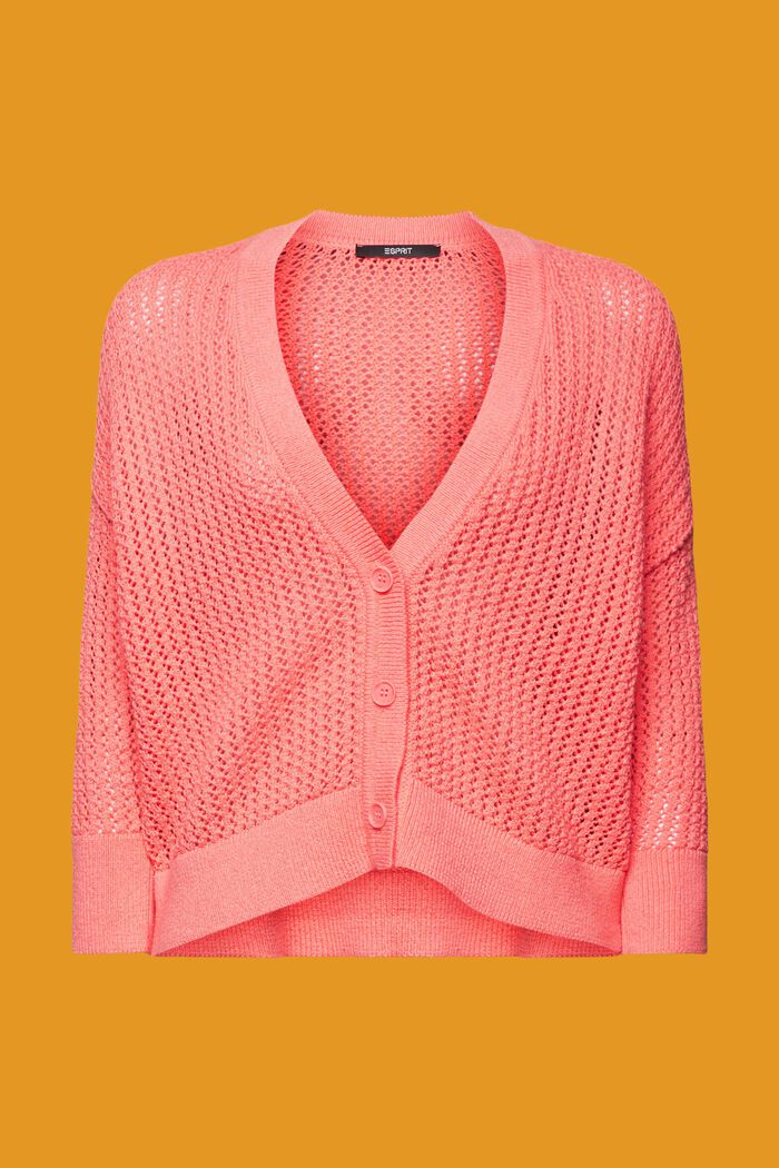 Cardigan in maglia aperto, CORAL, detail image number 5