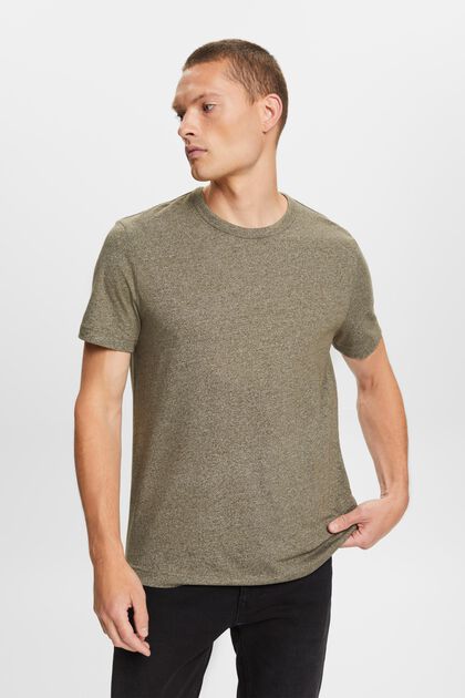 T-shirt a girocollo in jersey di misto cotone
