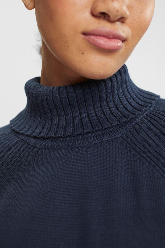 Pullover dolcevita, 100% cotone, NAVY, detail image number 0