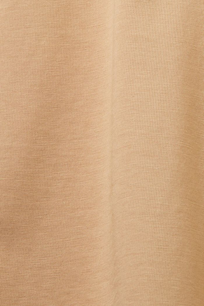 T-shirt girocollo in jersey di cotone Pima, BEIGE, detail image number 5