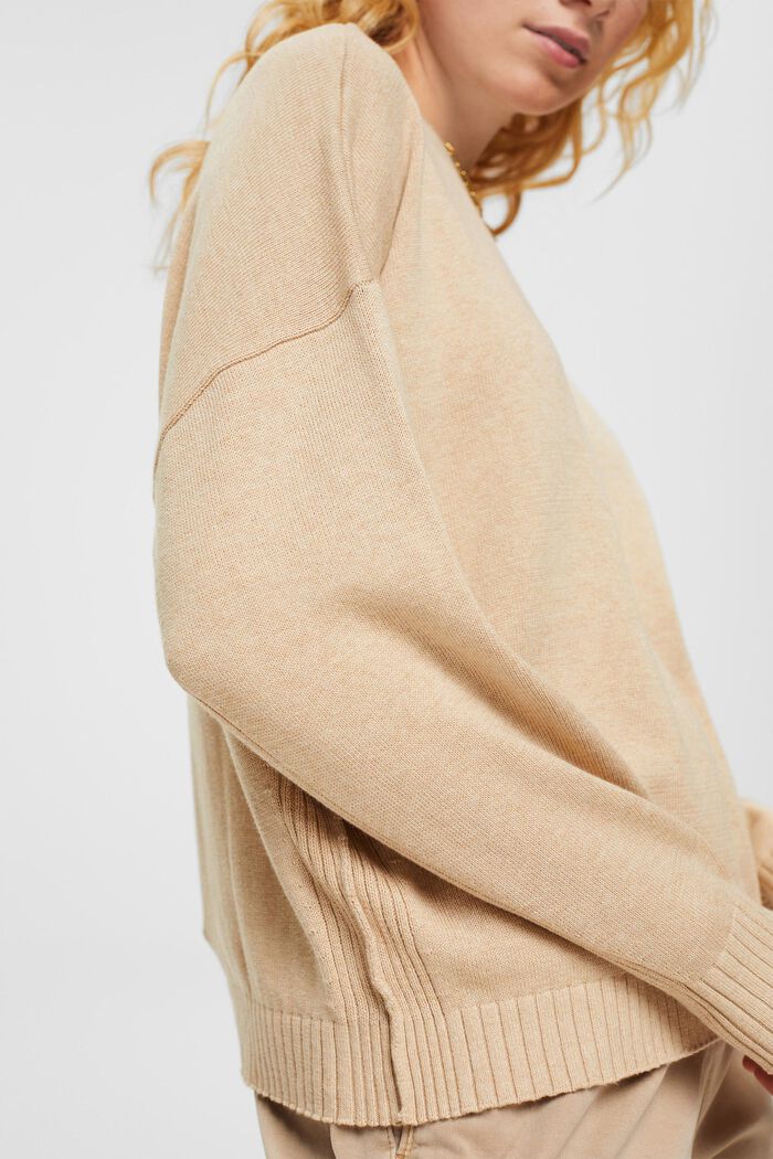 Maglione a righe, CREAM BEIGE, detail image number 2